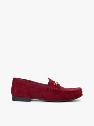 Mocassins de camurça com elos de corrente