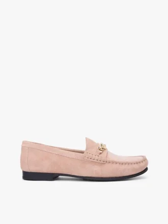 Mocassins de camurça com elos de corrente