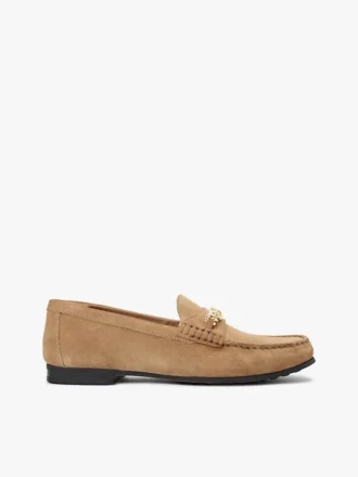 Mocassins de camurça com elos de corrente