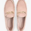 Mocassins de camurça com elos de corrente Mocassins de camurça com elos de corrente