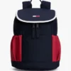 Mochila infantil com aba e blocos de cor