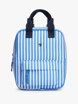 Mochila infantil em lona às riscas