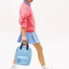 Mochila infantil em lona às riscas