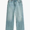 Modernos Jeans de cintura alta e perna larga Modernos Jeans de cintura alta e perna larga