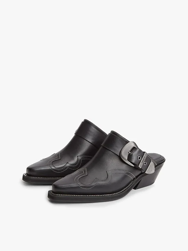 Mules de couro estilo western da Tommy Jeans Mules de couro estilo western da Tommy Jeans