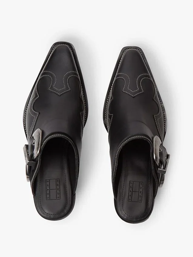 Mules de couro estilo western da Tommy Jeans Mules de couro estilo western da Tommy Jeans
