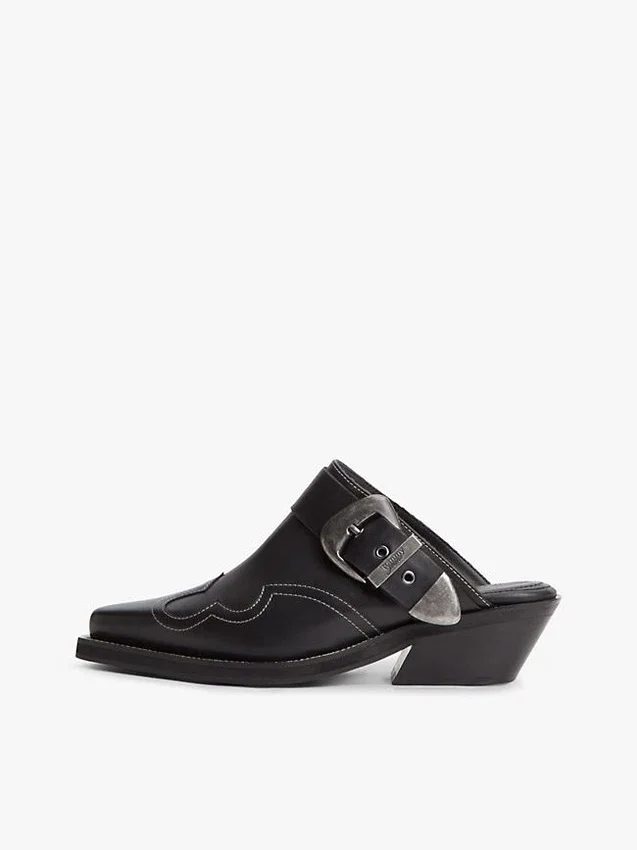 Mules de couro estilo western da Tommy Jeans Mules de couro estilo western da Tommy Jeans