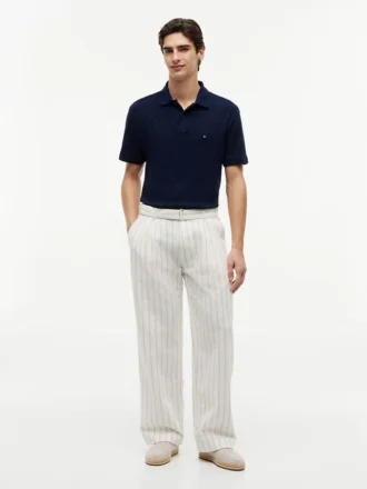 Polo clássico com jacquard texturado