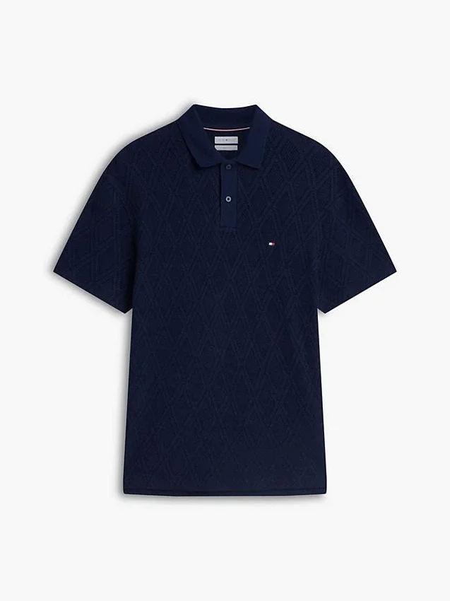 Polo clássico com jacquard texturado Polo clássico com jacquard texturado