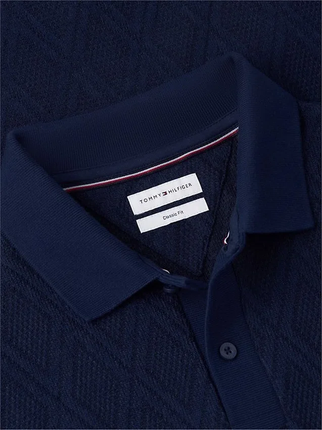 Polo clássico com jacquard texturado Polo clássico com jacquard texturado