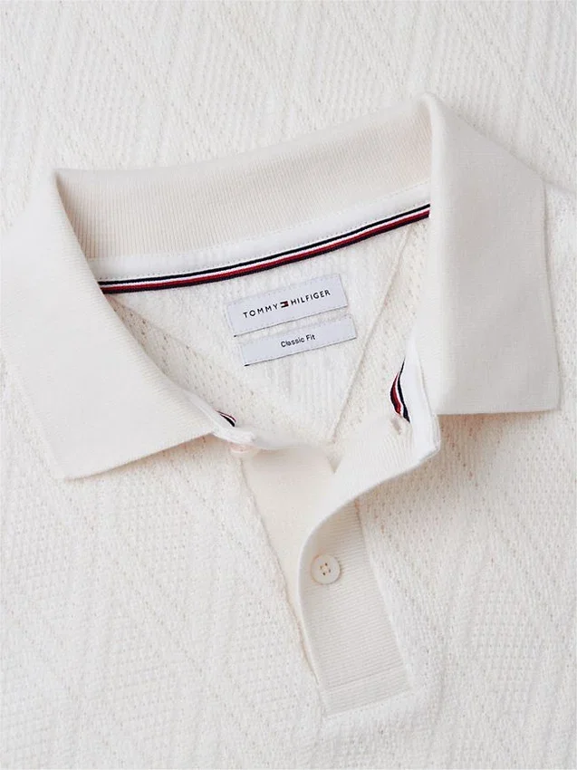 Polo clássico em jacquard texturado Polo clássico em jacquard texturado