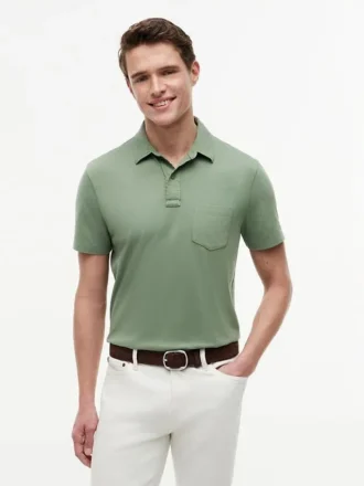 Polo com bolso em jersey de corte regular