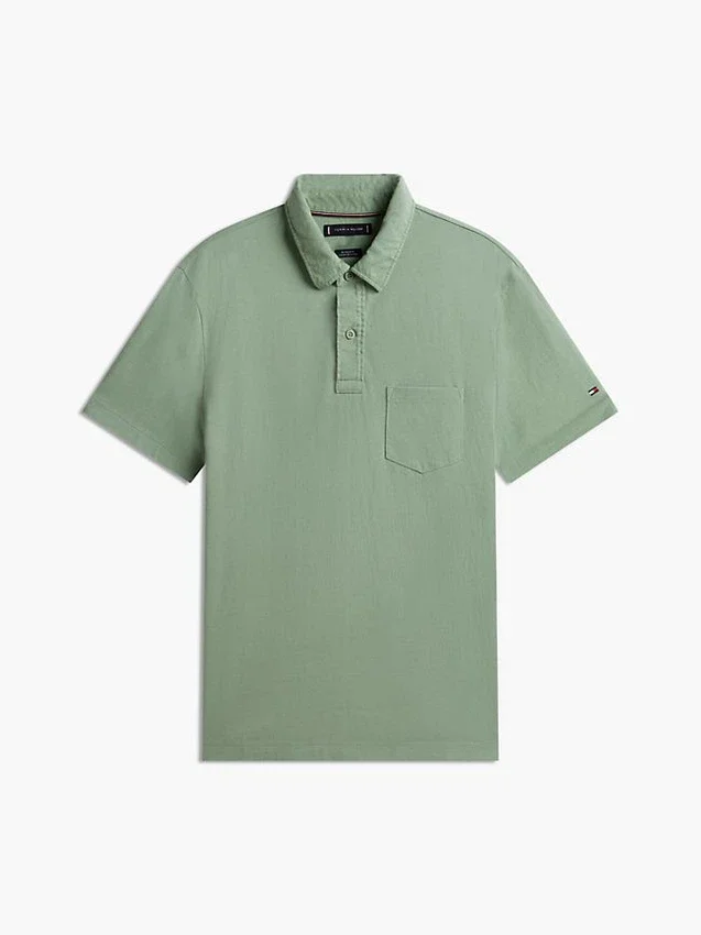 Polo com bolso em jersey de corte regular Polo com bolso em jersey de corte regular