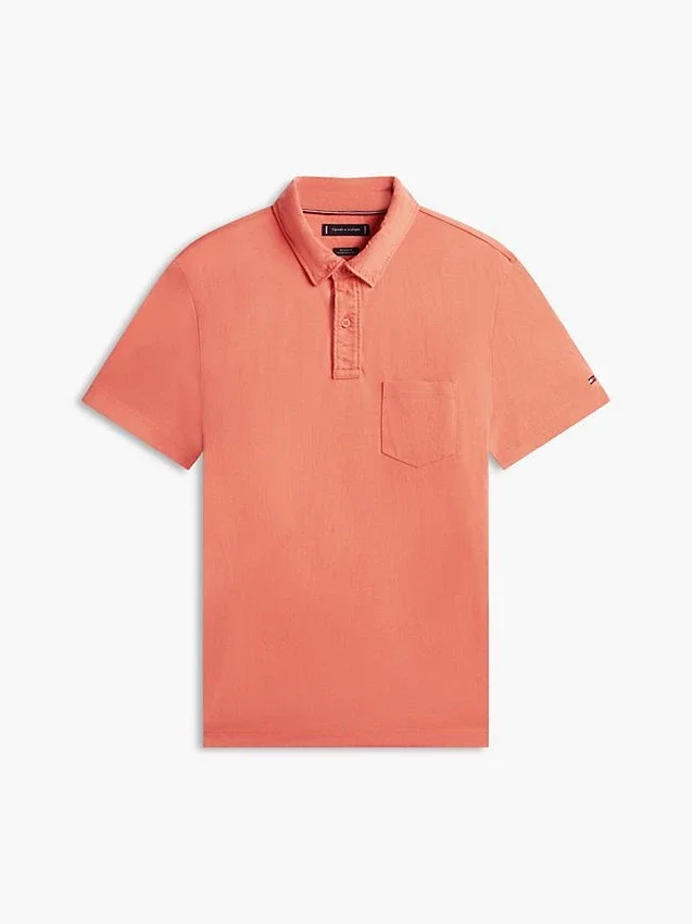 Polo com bolso em jersey de corte regular Polo com bolso em jersey de corte regular
