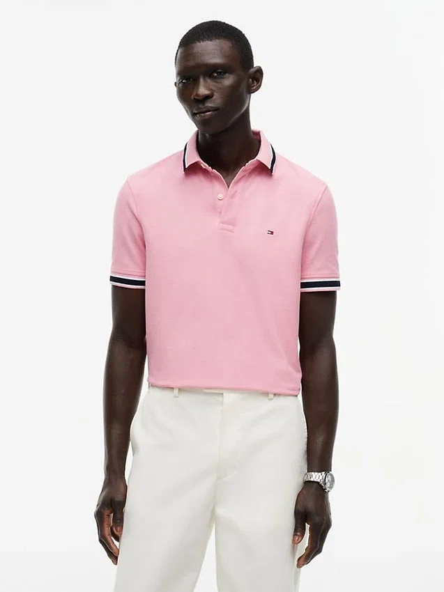 Polo com corte regular e detalhes em contraste Polo com corte regular e detalhes em contraste