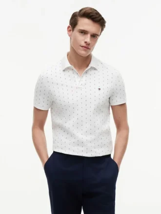 Polo com corte regular e estampado de âncoras