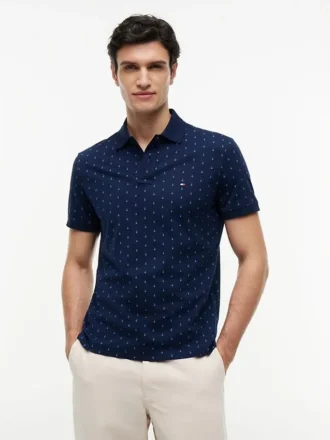 Polo com corte regular e estampado de âncoras