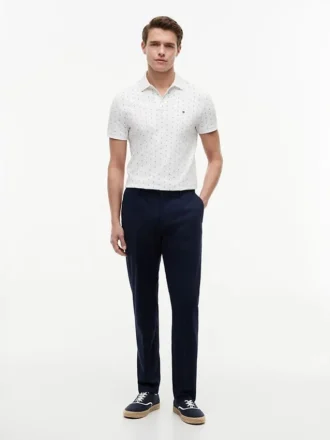 Polo com corte regular e estampado de âncoras