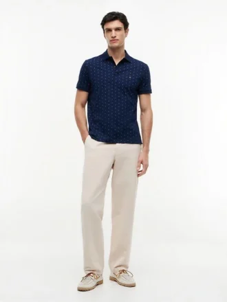 Polo com corte regular e estampado de âncoras