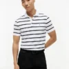 Polo com corte regular e riscas que absorve a humidade Polo com corte regular e riscas que absorve a humidade