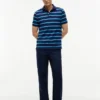 Polo com corte regular e riscas que absorve a humidade Polo com corte regular e riscas que absorve a humidade
