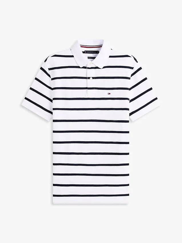 Polo com corte regular e riscas que absorve a humidade Polo com corte regular e riscas que absorve a humidade