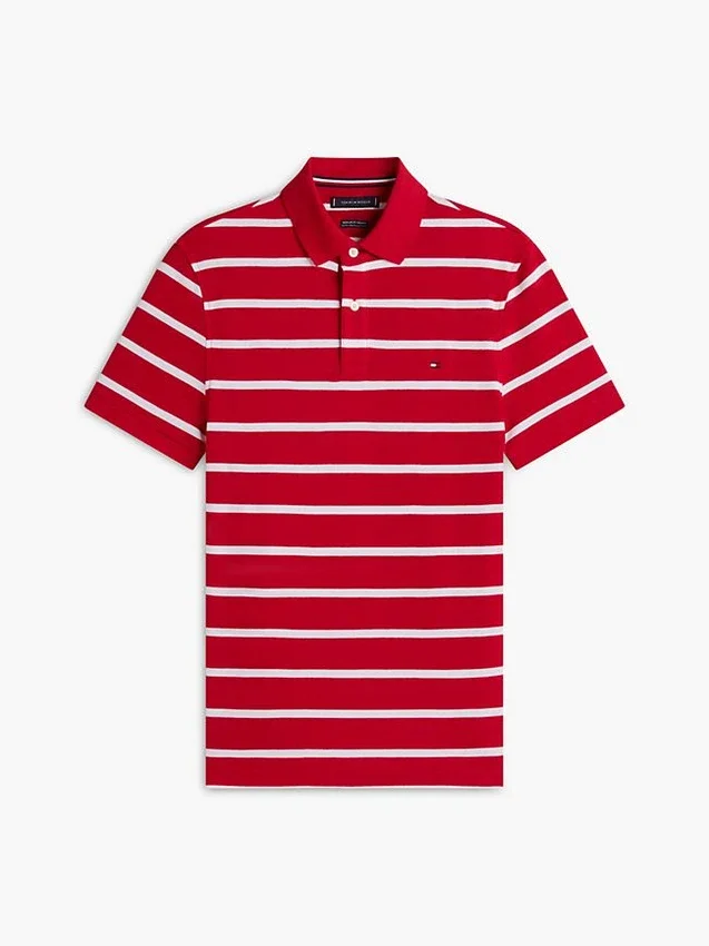Polo com corte regular e riscas que absorve a humidade Polo com corte regular e riscas que absorve a humidade