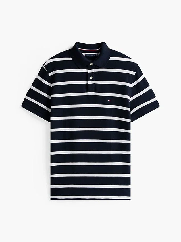 Polo com corte regular e riscas que absorve a humidade Polo com corte regular e riscas que absorve a humidade