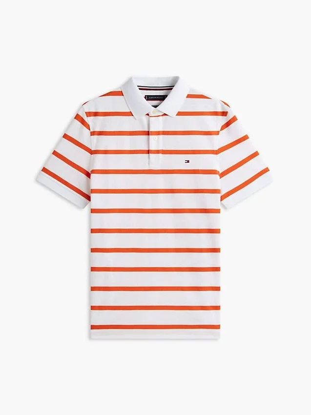 Polo com corte regular e riscas que absorve a humidade Polo com corte regular e riscas que absorve a humidade