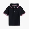 Polo com detalhes em borda para bebés Polo com detalhes em borda para bebés