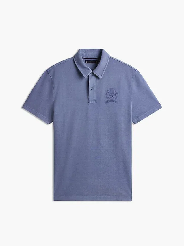 Polo com emblema tingido na peça, corte regular Polo com emblema tingido na peça, corte regular