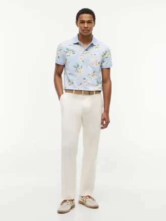Polo com estampado floral e corte regular