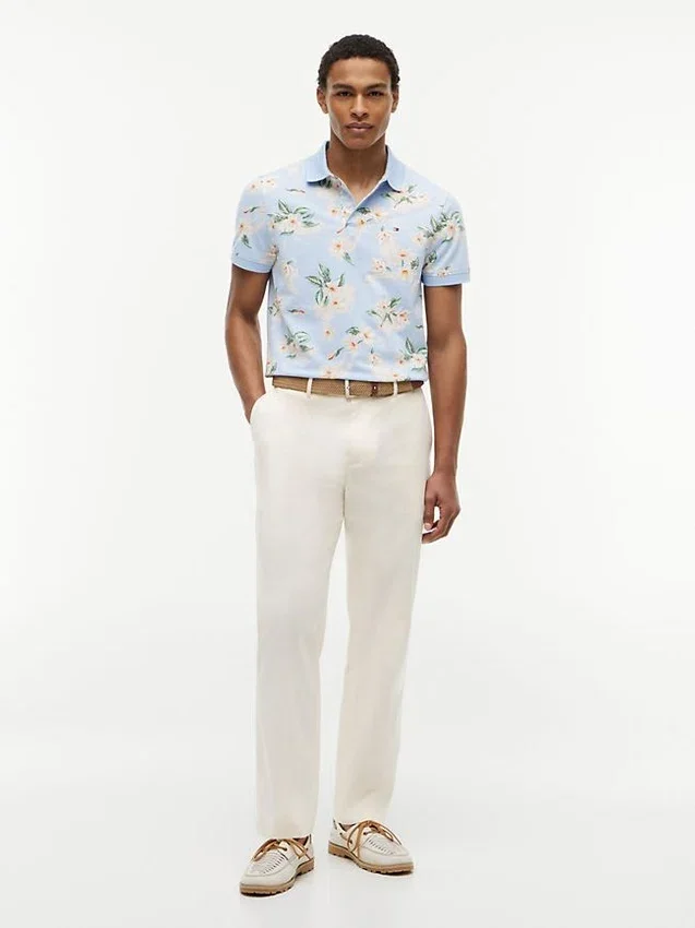 Polo com estampado floral e corte regular Polo com estampado floral e corte regular