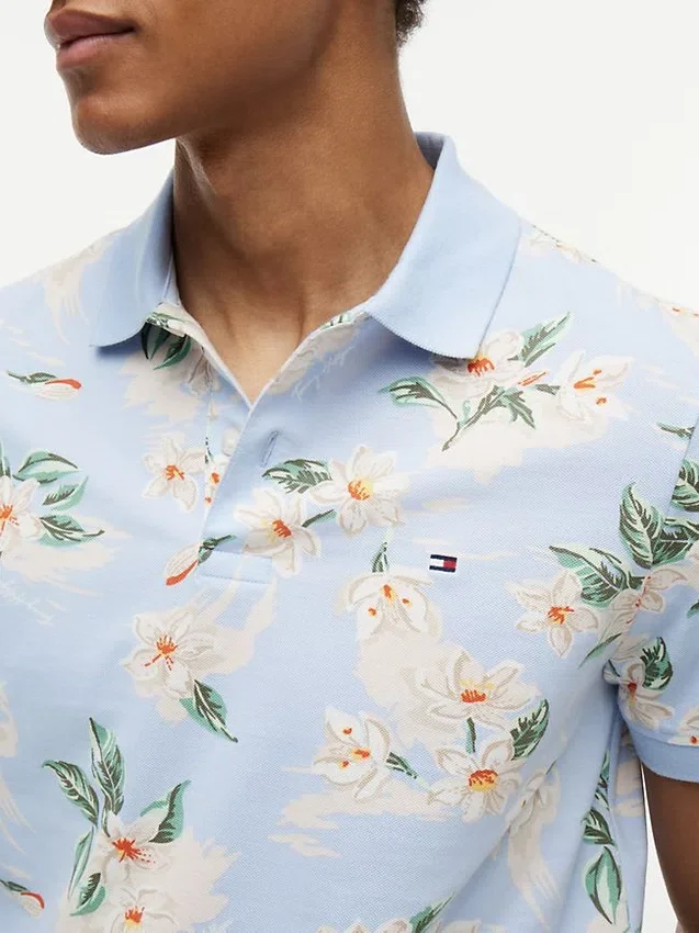 Polo com estampado floral e corte regular Polo com estampado floral e corte regular
