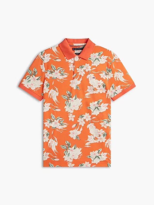 Polo com estampado floral e corte regular Polo com estampado floral e corte regular