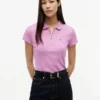 Polo com fecho de correr e corte justo Polo com fecho de correr e corte justo