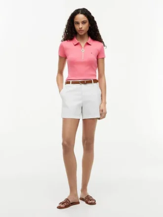 Polo com fecho de correr e corte justo Polo com fecho de correr e corte justo