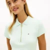 Polo com fecho de correr e corte justo Polo com fecho de correr e corte justo