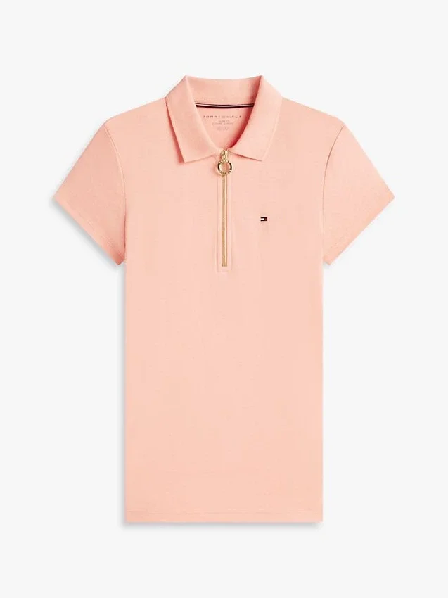 Polo com fecho de correr e corte justo Polo com fecho de correr e corte justo