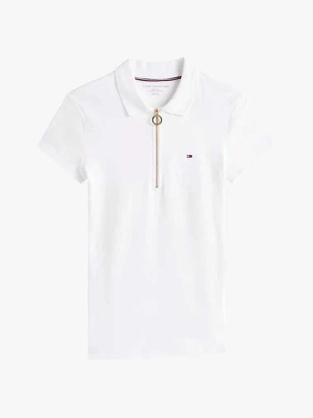 Polo com fecho de correr e corte justo Polo com fecho de correr e corte justo