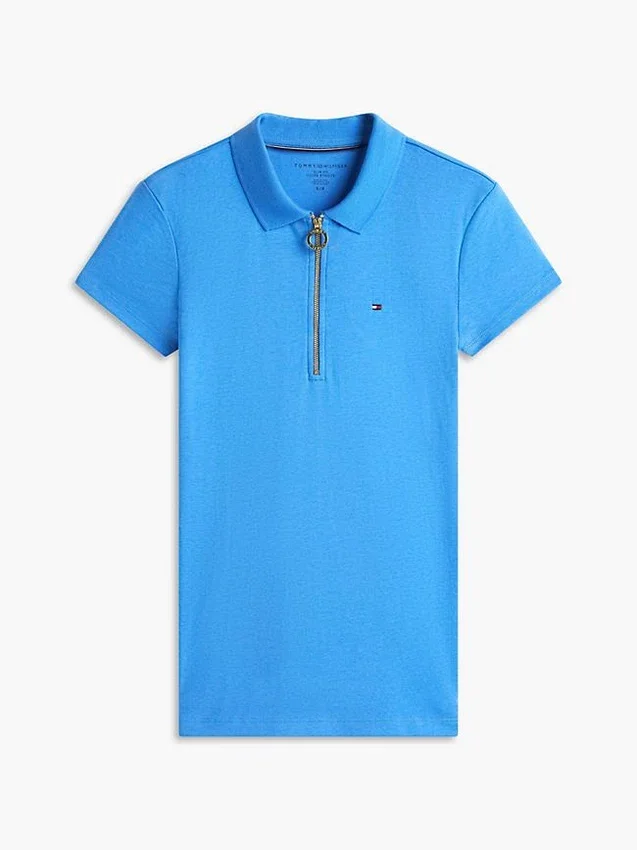 Polo com fecho de correr e corte justo Polo com fecho de correr e corte justo