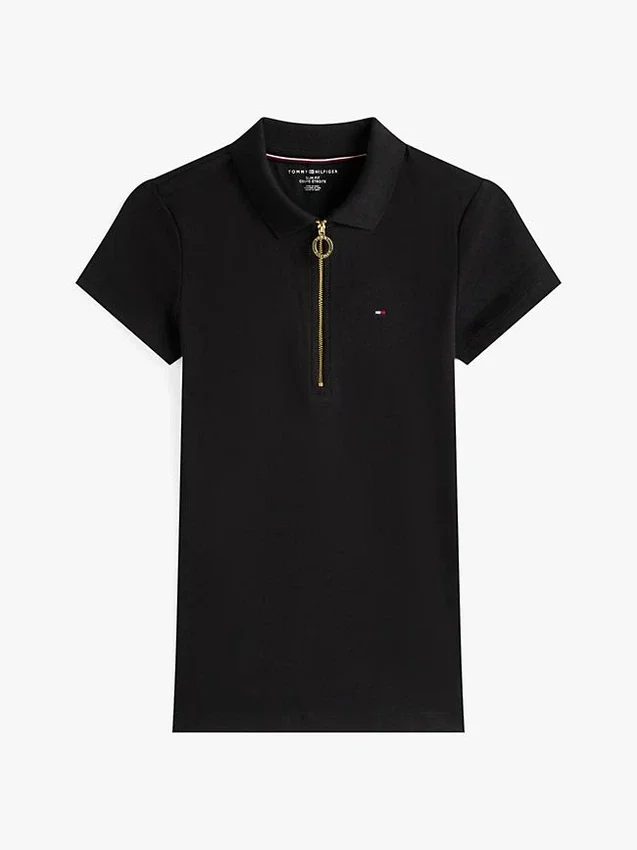 Polo com fecho de correr e corte justo Polo com fecho de correr e corte justo