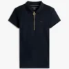Polo com fecho de correr e corte justo Polo com fecho de correr e corte justo