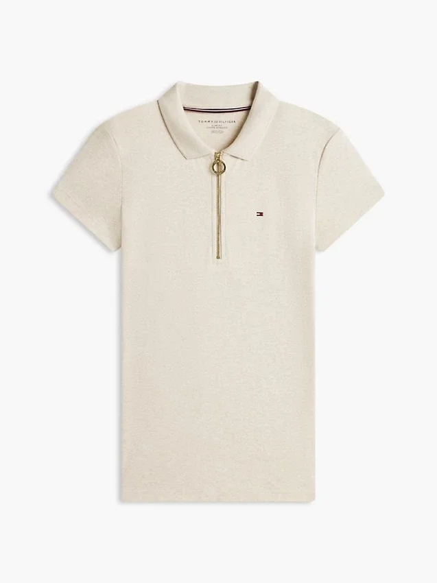 Polo com fecho de correr e corte justo Polo com fecho de correr e corte justo