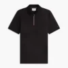 Polo com fecho em algodão liso de corte regular Polo com fecho em algodão liso de corte regular