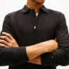 Polo com fecho em algodão suave Polo com fecho em algodão suave