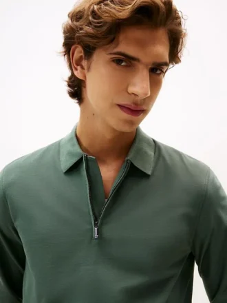 Polo com fecho em algodão suave