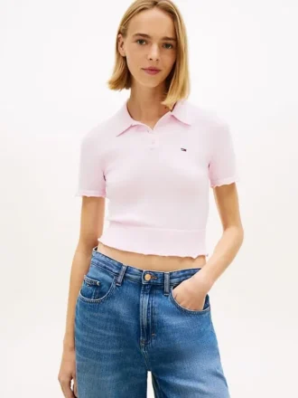 Polo com gola em folha de alface da Tommy Jeans