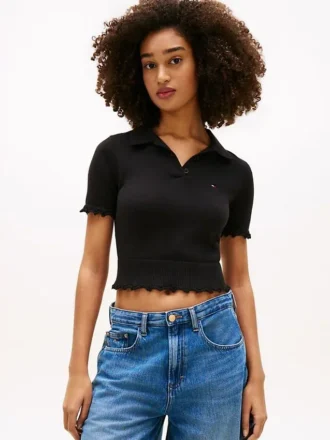 Polo com gola em folha de alface da Tommy Jeans