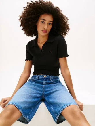 Polo com gola em folha de alface da Tommy Jeans